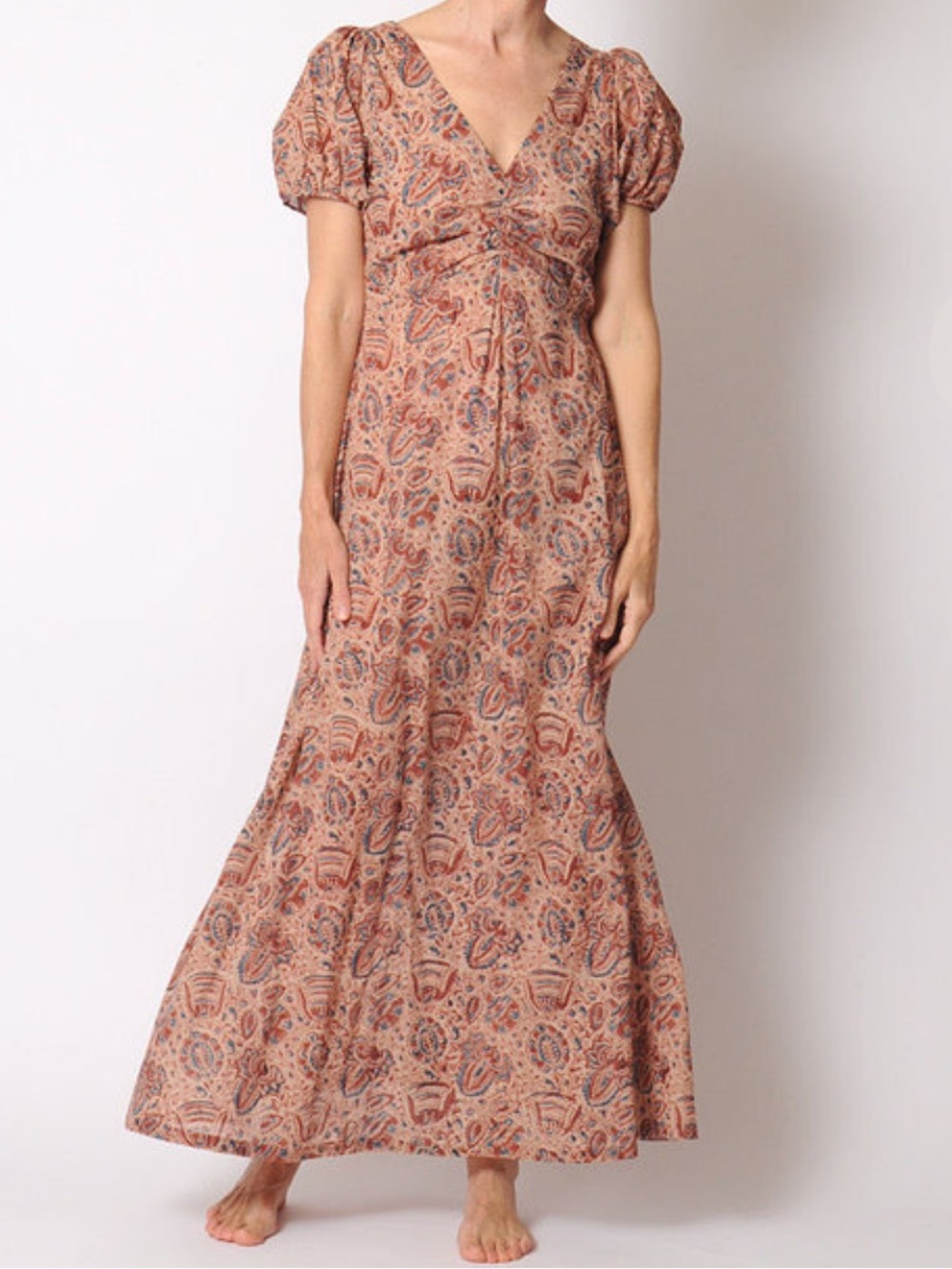 Matta alice Paisley Midi Dress with Knot Front